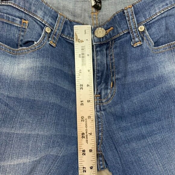 Gap Womens 8 Denim Jeans Blue Straight Crop Cuffed Low Rise Medium Wash Stretch - Picture 9 of 16